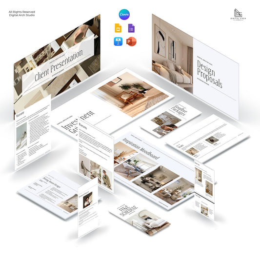 Full-Service Interior Design Pack – 150+ Pages for Success